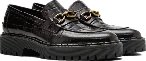 Womens Shoes Vintage Crocodile Pattern Thick Sole Increased Casual Loafers Women Slip On Flat Shoes