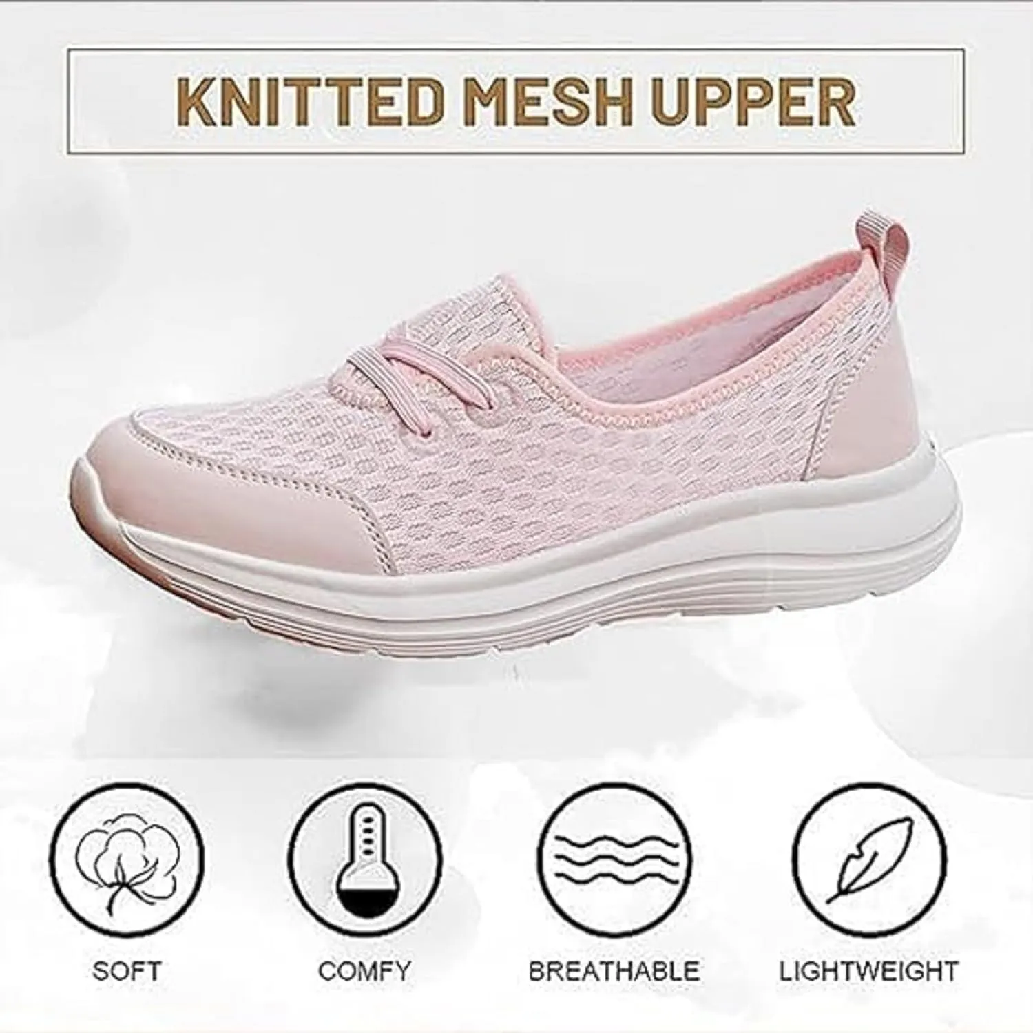 Women's Soft Sole Mesh Comfort Orthopedic Shoes, Comfortable Walking Shoes Women Arch Support, Low-top Flat Arch Support Walking Shoes, Casual Slip-on Shoes
