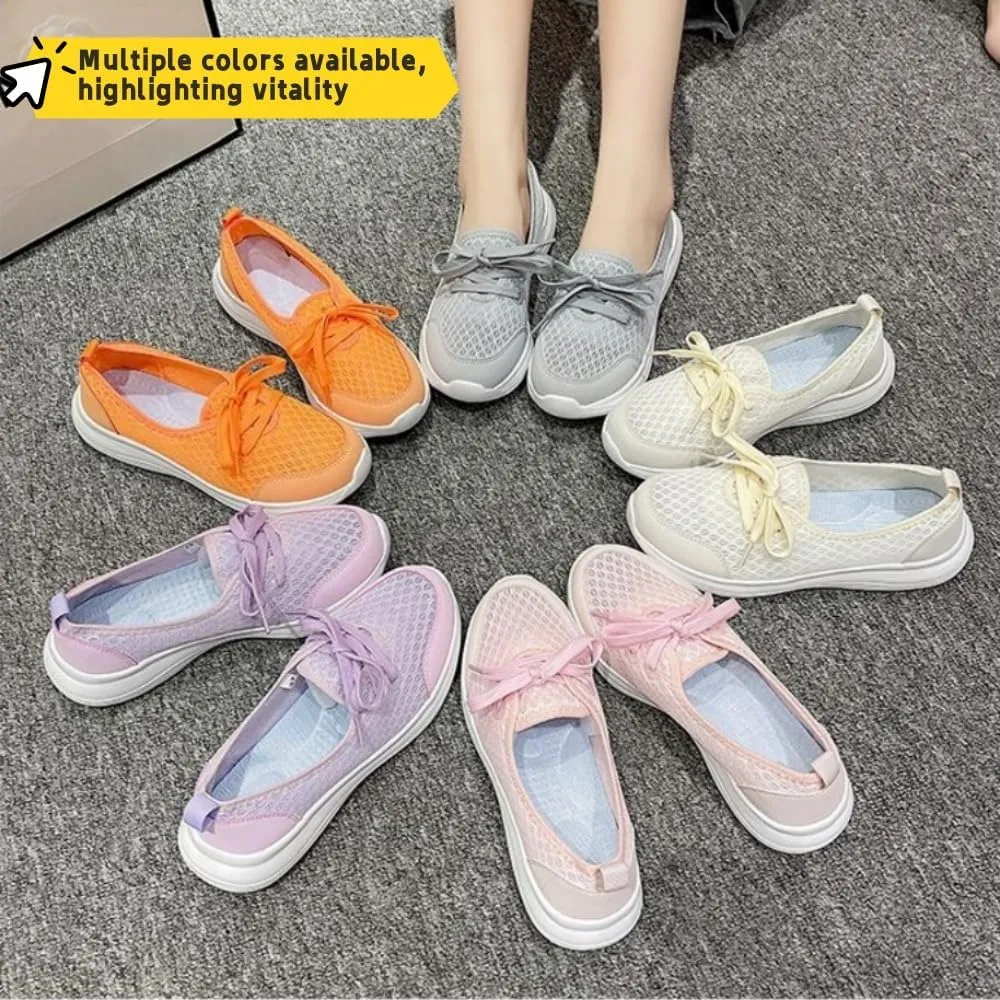 Women's Soft Sole Mesh Comfort Orthopedic Shoes，Spring and Summer Low-Top Casual Slip-On Flat Walking Shoes.