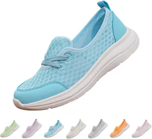 Women's Soft Sole Mesh Comfort Orthopedic Shoes，Spring and Summer Low-Top Casual Slip-On Flat Walking Shoes.