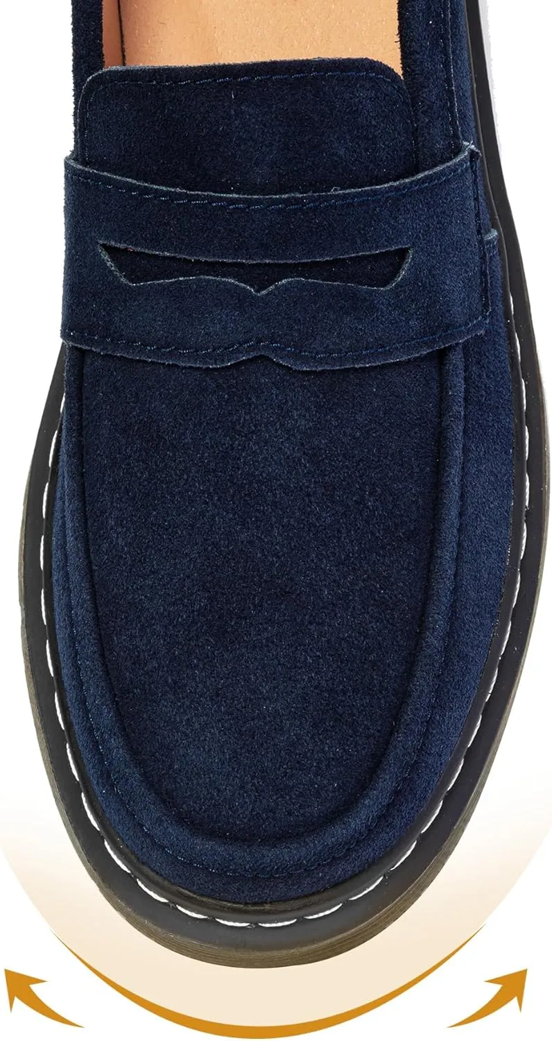 Women's Suede Penny Loafer Comfort Driving Moccasins Casual Slip-Ons Loafer Flats Fashion Women Business Work Shoes
