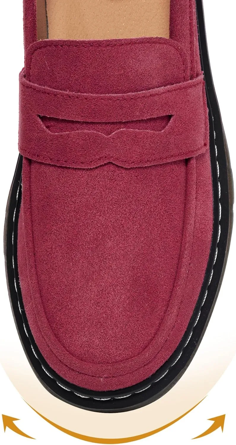 Women's Suede Penny Loafer Comfort Driving Moccasins Casual Slip-Ons Loafer Flats Fashion Women Business Work Shoes
