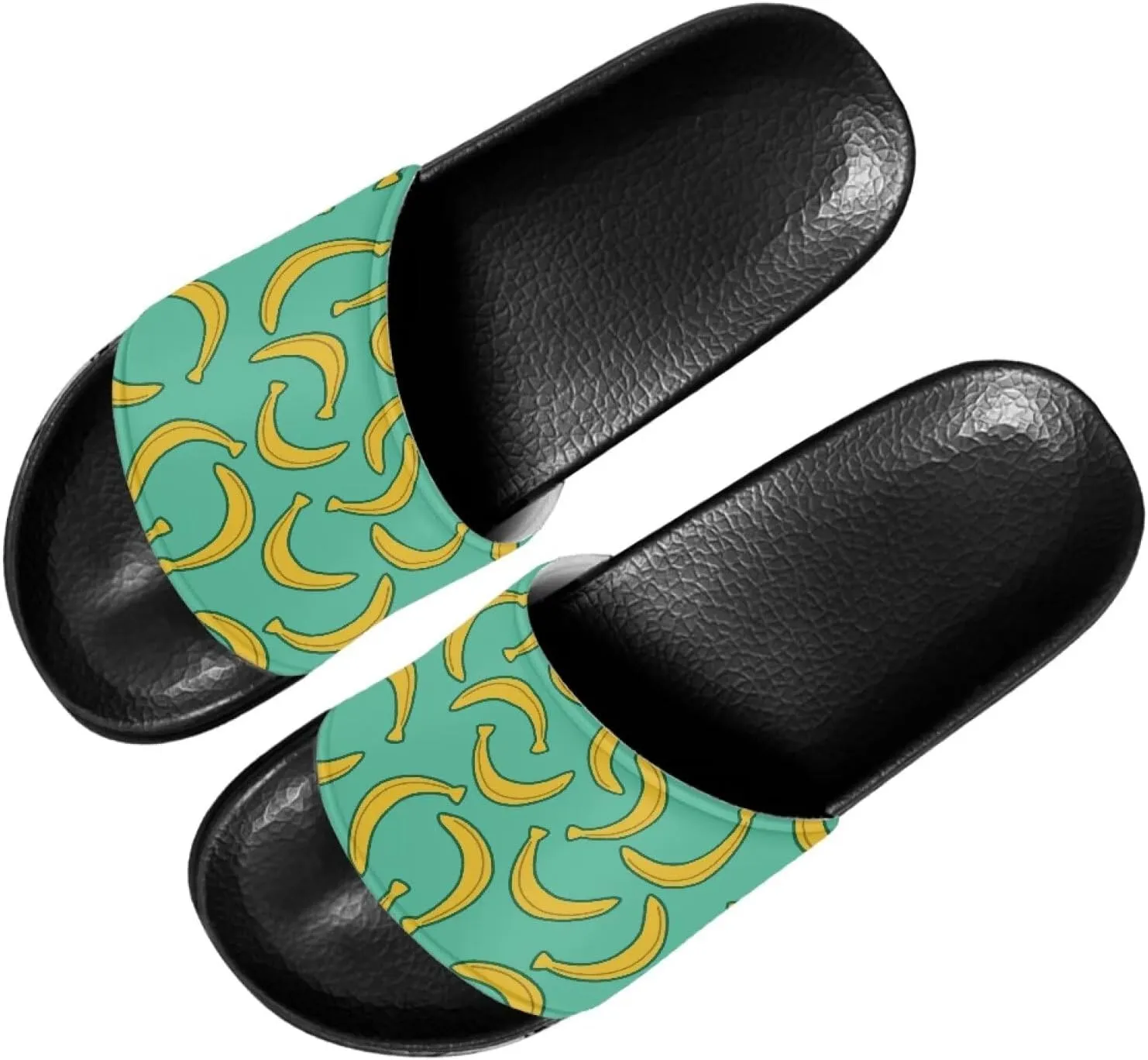 Womens Summer Black Flat Shoes EVA Anti-Slip Sole Shower Shoes Pool House Beach Slide Sandals Offering Great Comfort Slippers With Soft Leather