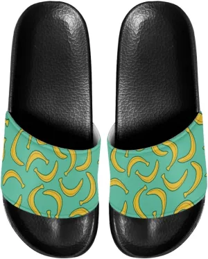 Womens Summer Black Flat Shoes EVA Anti-Slip Sole Shower Shoes Pool House Beach Slide Sandals Offering Great Comfort Slippers With Soft Leather