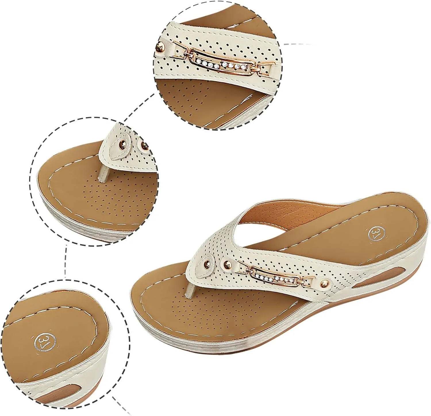 Women's Summer Fashion Solid Color Hollowed Out Drill Toe Slippers Casual Comfort Lightweight Womens Furry Foam Slide