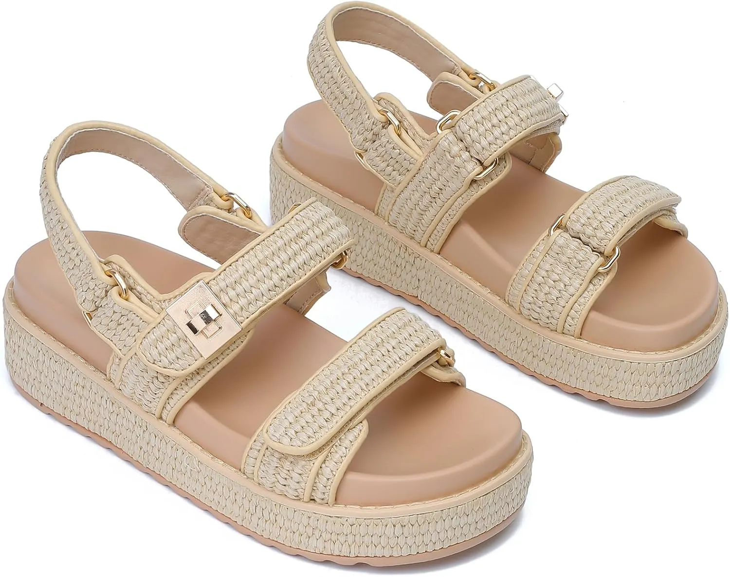 Womens Summer Sandals Casual Adjustable Arch Support Comfortable Thick Sole Flat Sandals