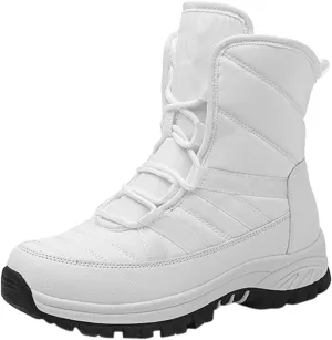 Women's Thick Bottom Snow Boots Lace Up Non Slip Boots Cold Proof Insulated Winter Boots Fuzzy Garden Boots