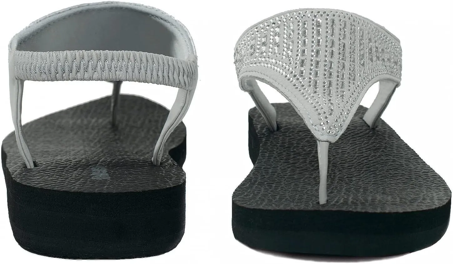 Women's Yoga Mat Flat Sling Sandals Slingback Rhinestone Flip Flops Sandal