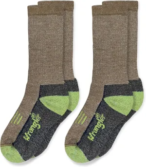 Wrangler Boys' Merino Wool Cushioned Boot Socks (2 Pairs)