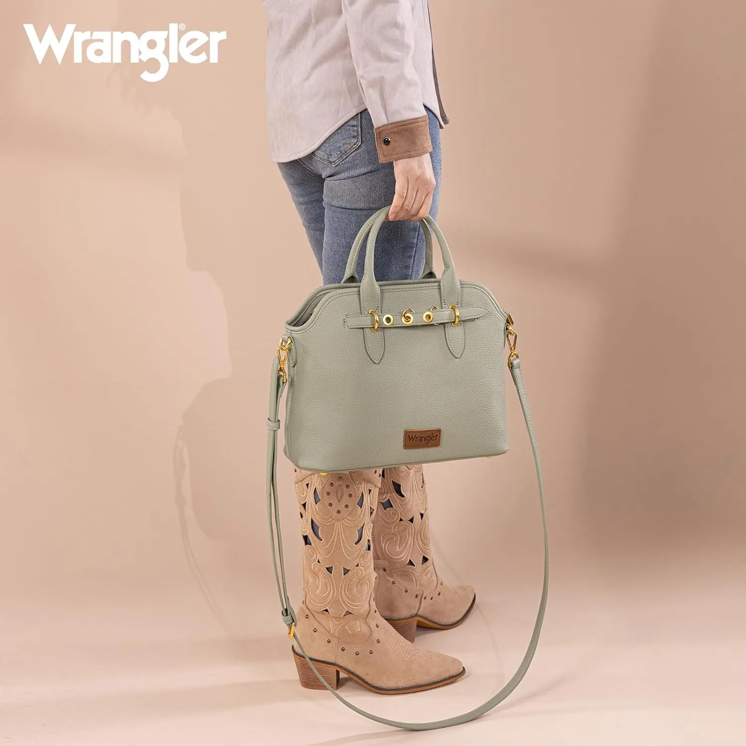Wrangler Tote Bags for Women Medium Crossbody Purse for Ladies Soft Designer Top-handle Handbags