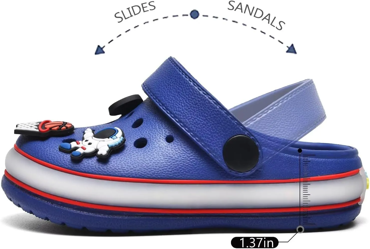 XPKWS Toddler Kids Clogs Boys Girls LED Garden Shoes Light up Sandals Slip on Quick Dry Beach Slippers