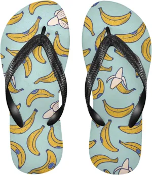 Yellow Bananas Fruit Flip Flops for Men Women Summer Beach Sandal Bathroom Shower Shoes