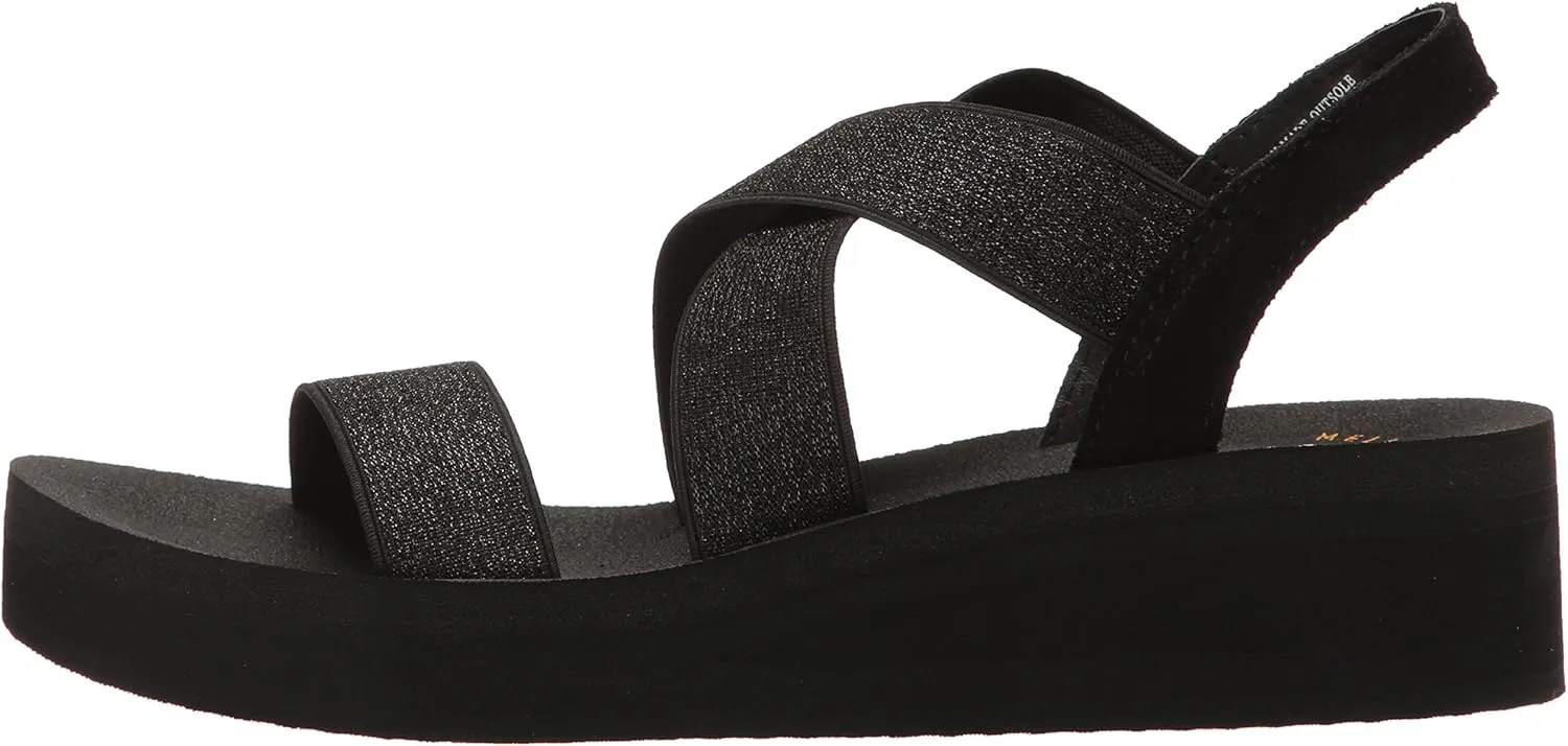 Yellow Box Women's Criss Cross Stretch Elastic Lightweight Wedge Sandal