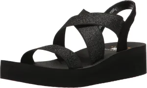 Yellow Box Women's Criss Cross Stretch Elastic Lightweight Wedge Sandal