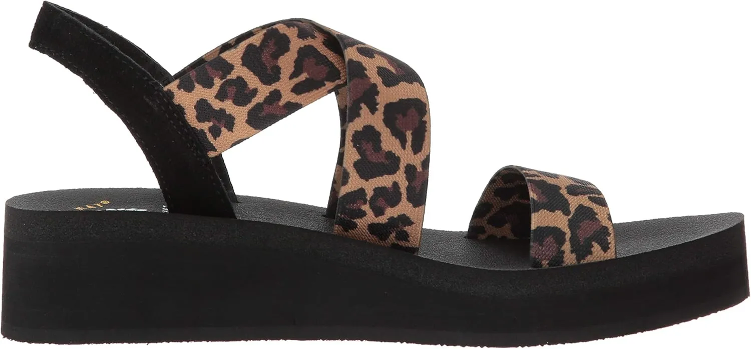 Yellow Box Women's Criss Cross Stretch Elastic Lightweight Wedge Sandal