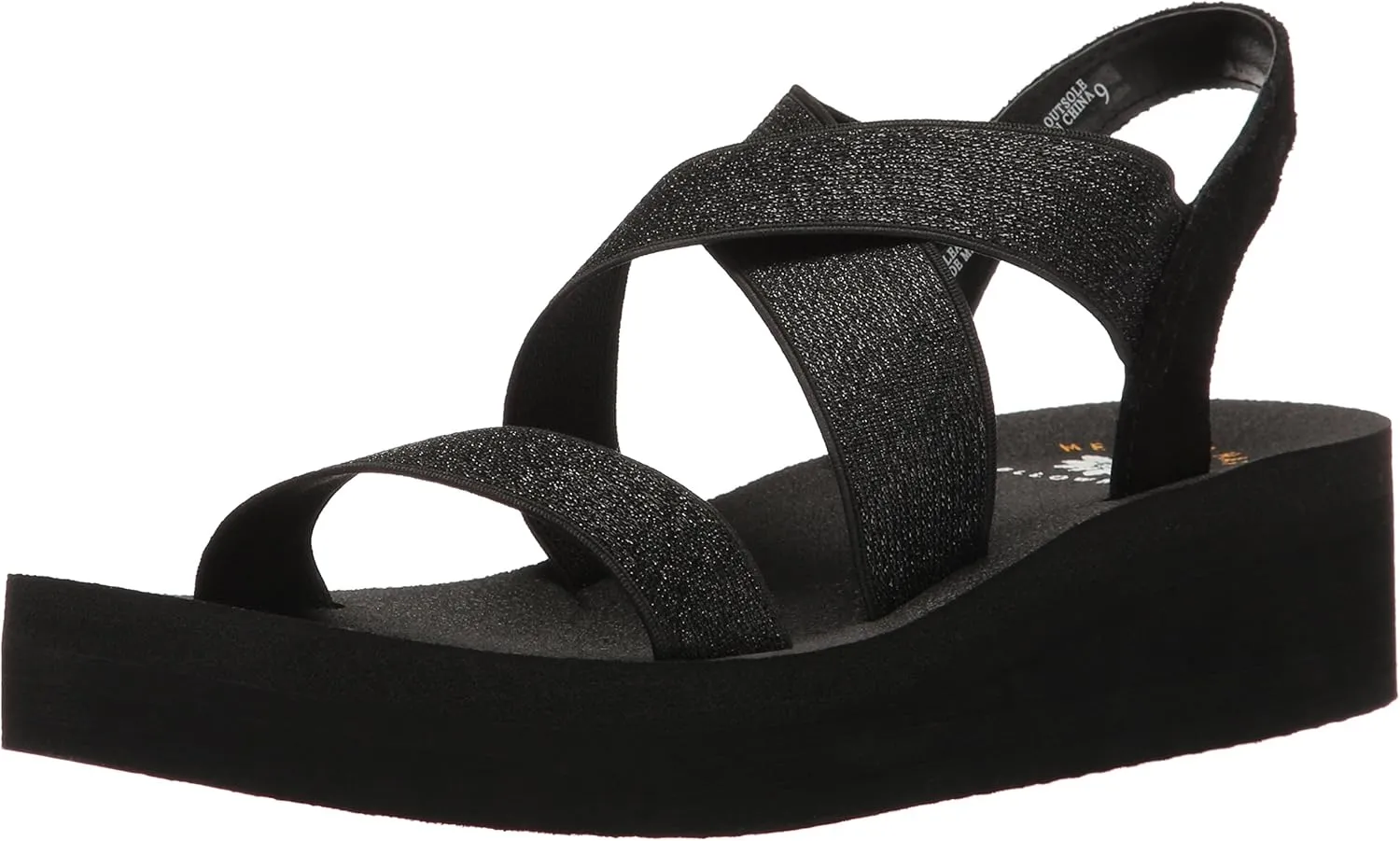 Yellow Box Women's Criss Cross Stretch Elastic Lightweight Wedge Sandal
