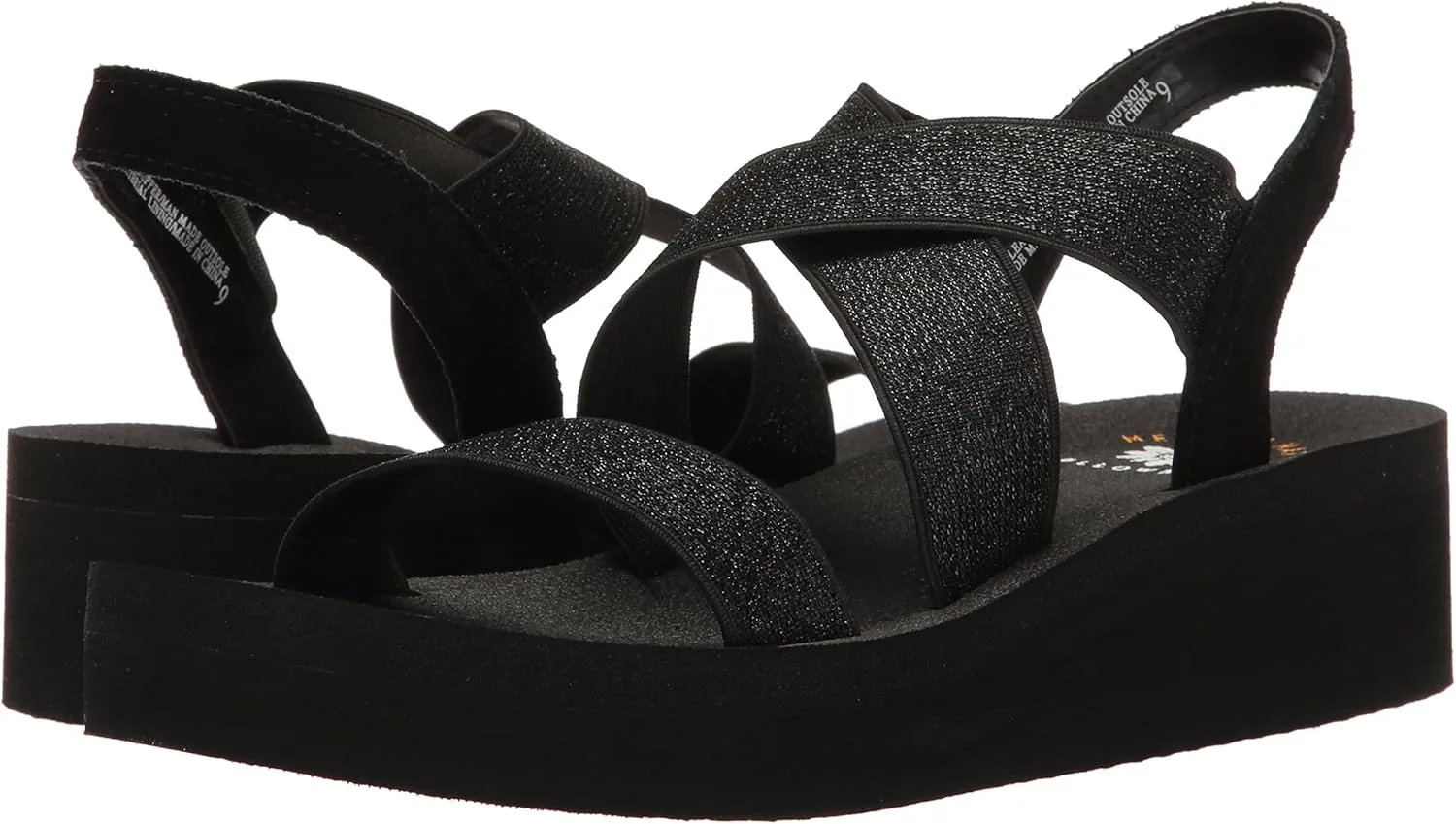 Yellow Box Women's Criss Cross Stretch Elastic Lightweight Wedge Sandal