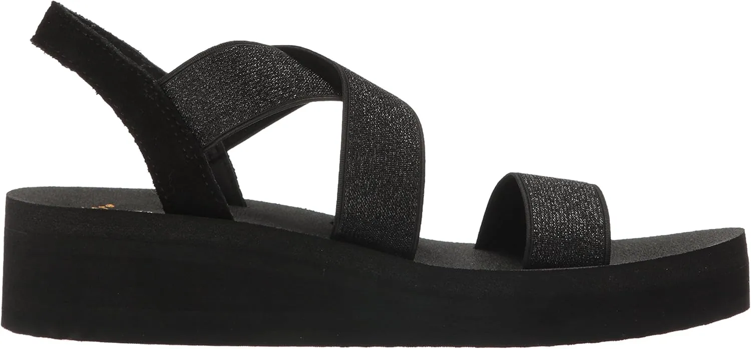 Yellow Box Women's Criss Cross Stretch Elastic Lightweight Wedge Sandal