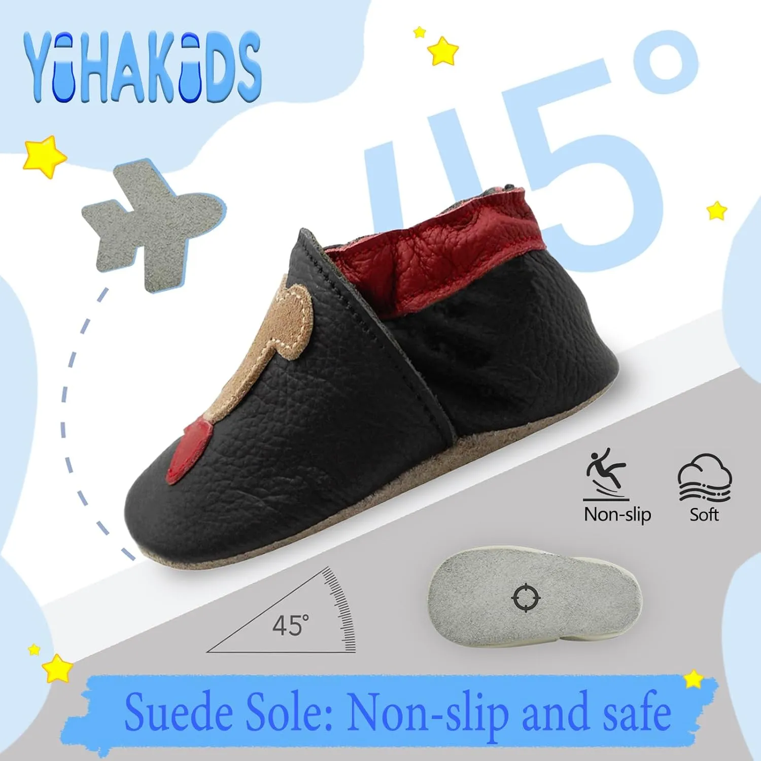YIHAKIDS Soft Sole Baby Girls Boys Shoes Infant Toddler Leather Moccasins Slippers First Walker Crib Shoes Unisex 0-36 Months