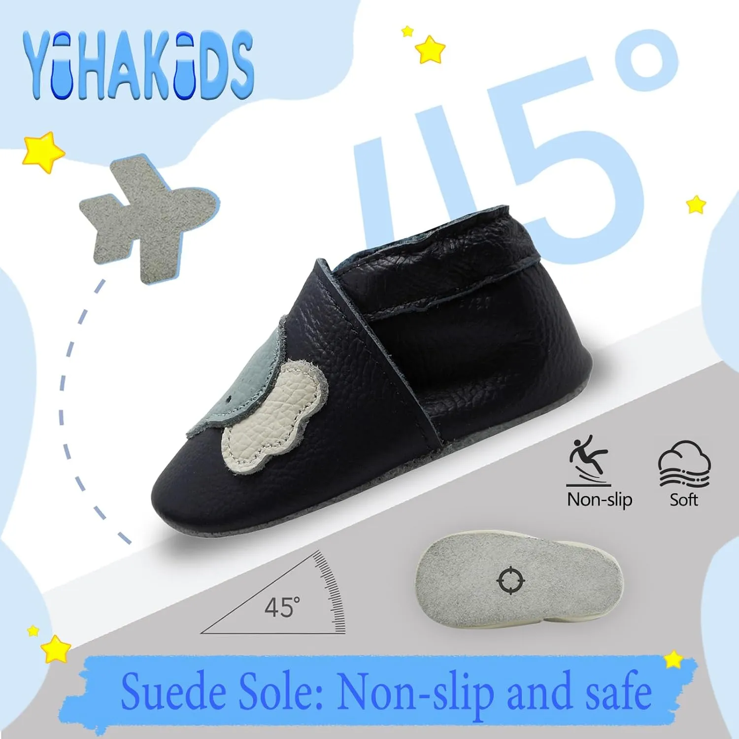 YIHAKIDS Soft Sole Baby Girls Boys Shoes Infant Toddler Leather Moccasins Slippers First Walker Crib Shoes Unisex 0-36 Months
