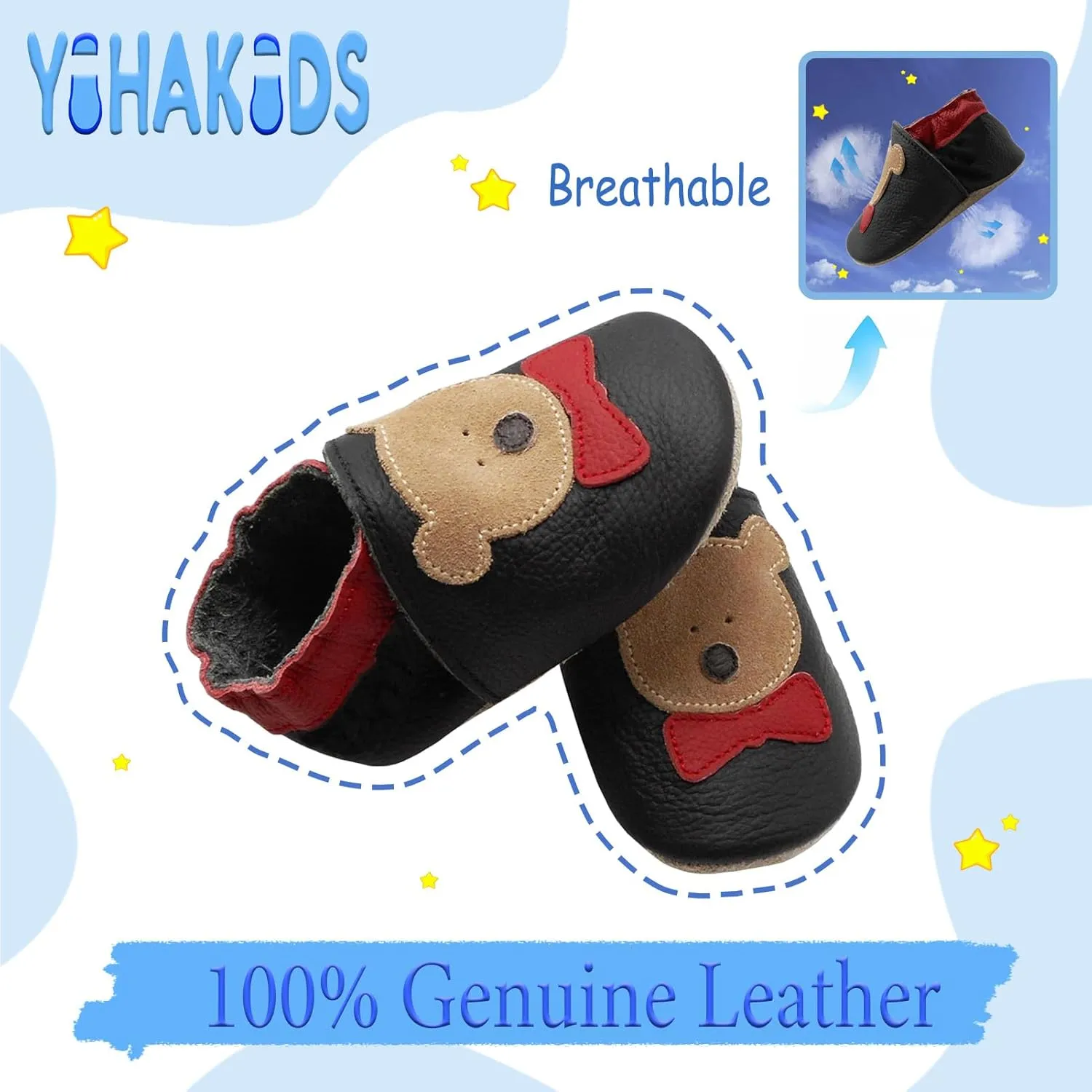 YIHAKIDS Soft Sole Baby Girls Boys Shoes Infant Toddler Leather Moccasins Slippers First Walker Crib Shoes Unisex 0-36 Months