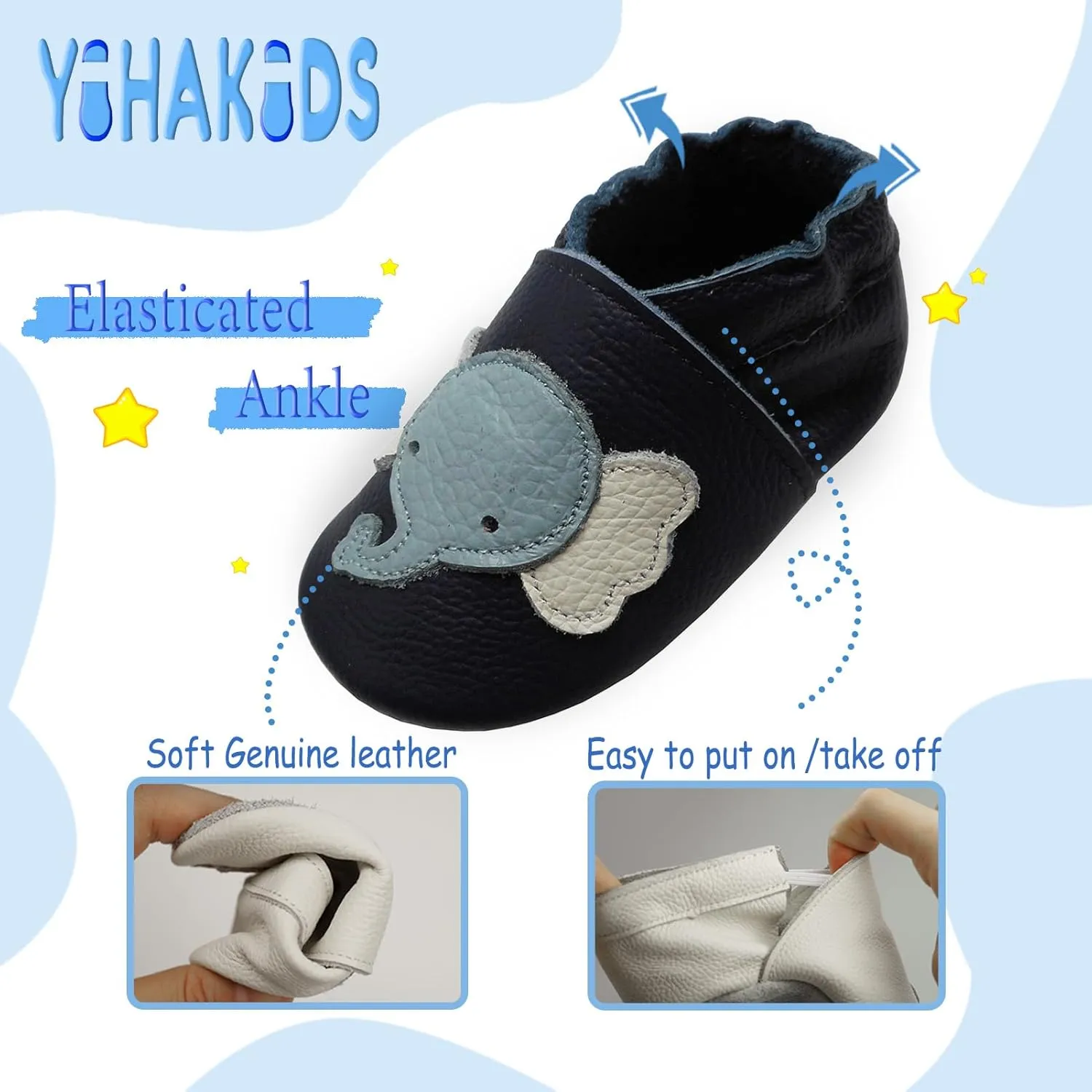 YIHAKIDS Soft Sole Baby Girls Boys Shoes Infant Toddler Leather Moccasins Slippers First Walker Crib Shoes Unisex 0-36 Months