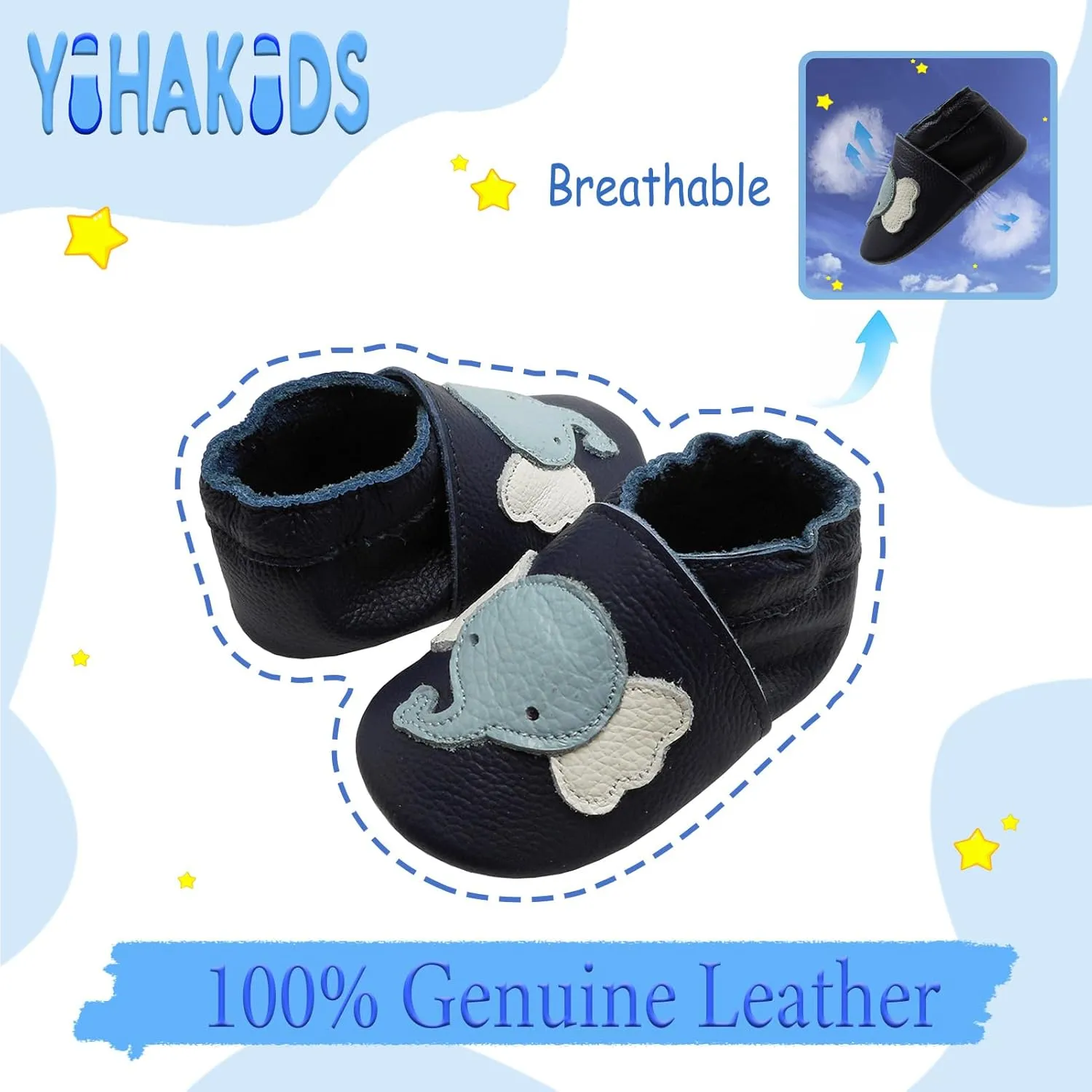 YIHAKIDS Soft Sole Baby Girls Boys Shoes Infant Toddler Leather Moccasins Slippers First Walker Crib Shoes Unisex 0-36 Months