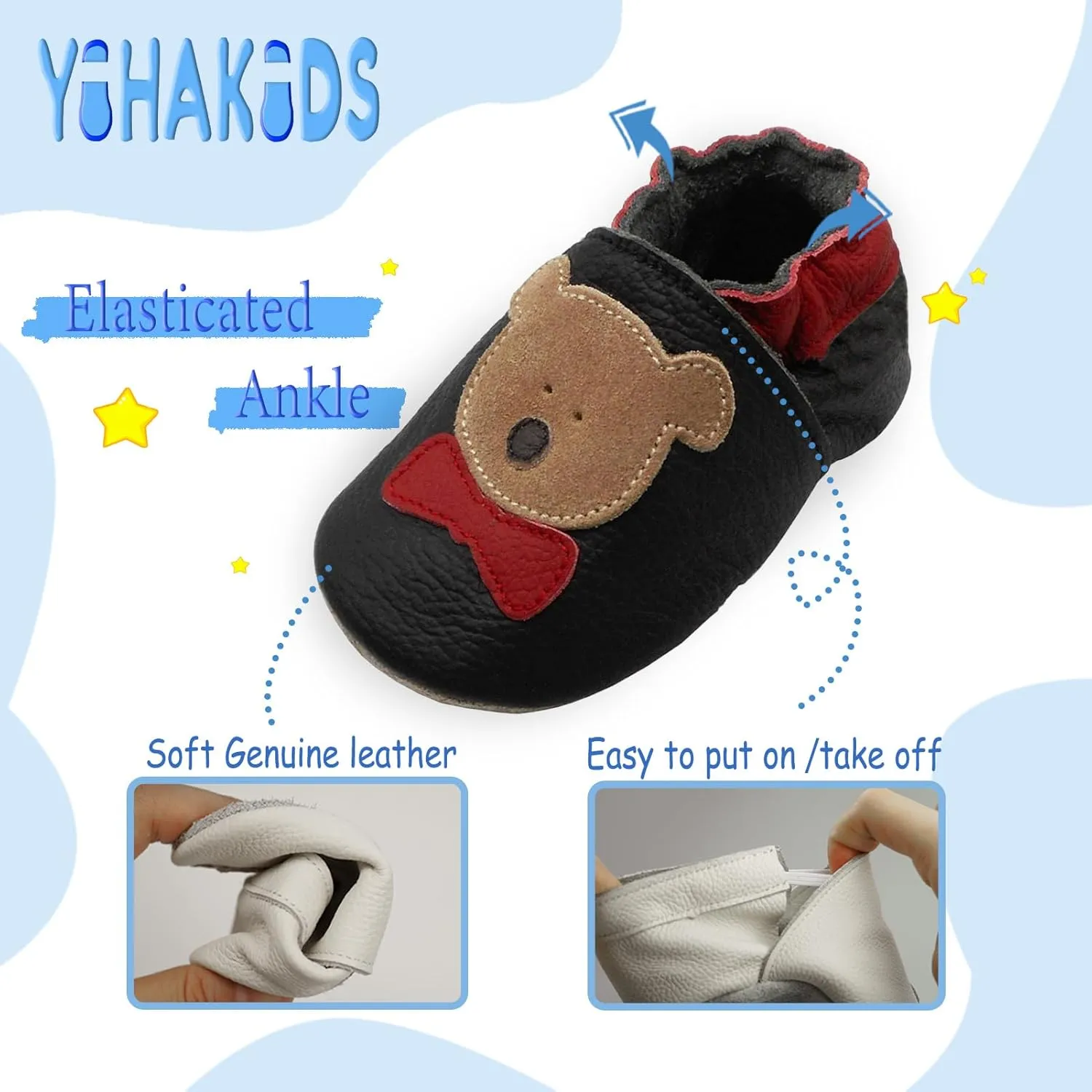 YIHAKIDS Soft Sole Baby Girls Boys Shoes Infant Toddler Leather Moccasins Slippers First Walker Crib Shoes Unisex 0-36 Months