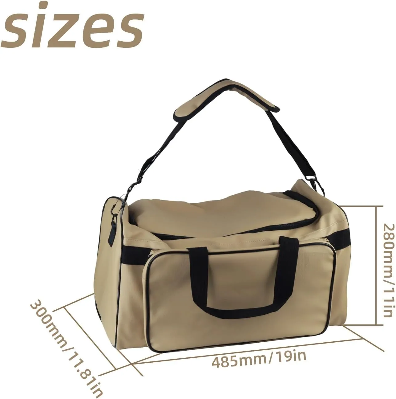 YXQ Sneaker Bag, 30L Large Capacity Multi-Function 4-Layer Gym Bag with Durable Shoulder Strap Adjustable Waterproof Travel Bag for Men,Light khaki