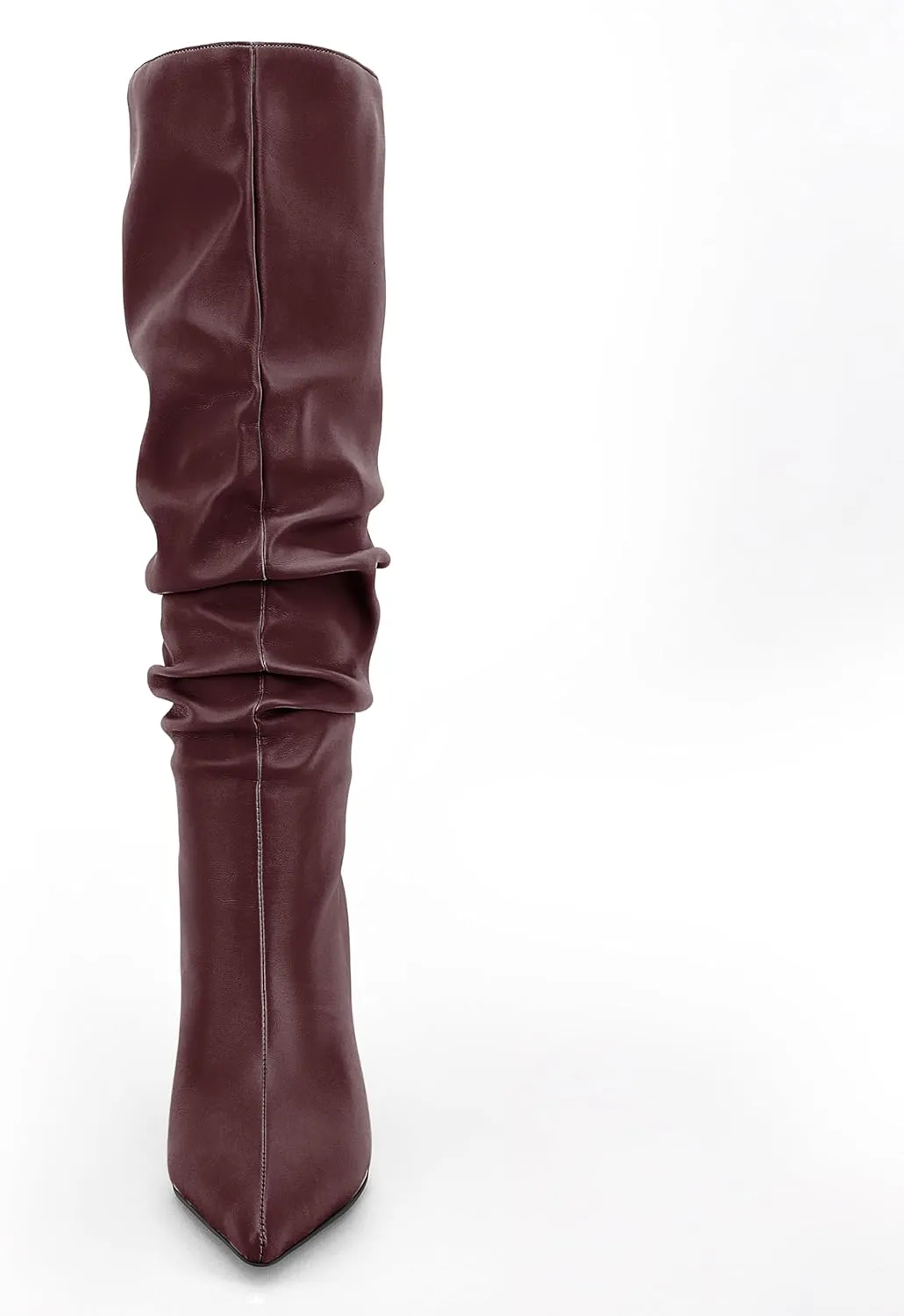 Zamikoo Slouchy High Heel Boots for Women, Knee High Stiletto Heel Boots, Pointed Toe Slouch Stretch Tall Boots Pull On 3.5 Inches