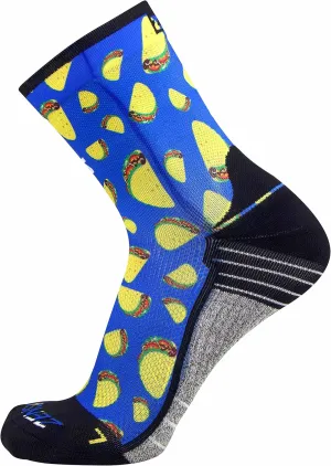 Zensah Limited Edition Running Socks - Fun and Crazy Mini Crew Compression Socks, Moisture Wicking and Anti Blister